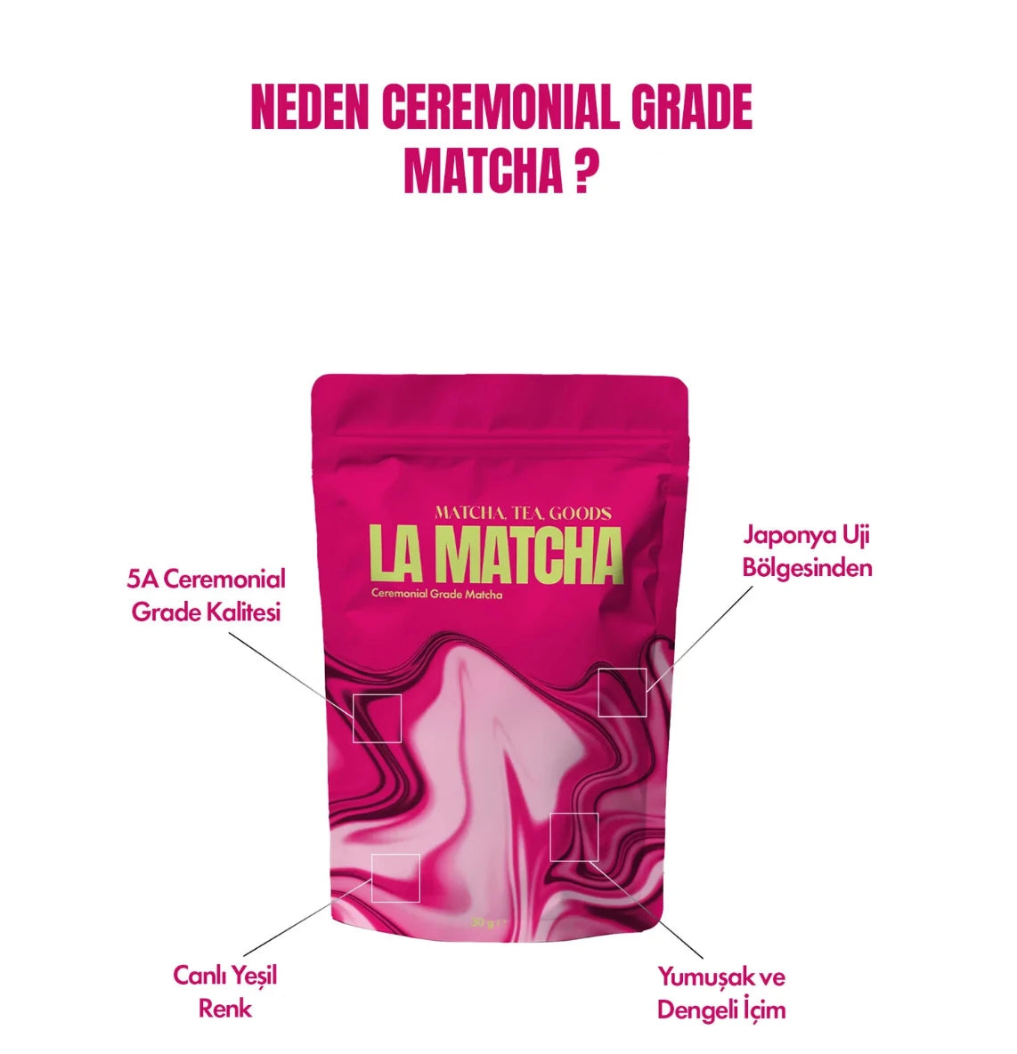 LA MATCHA Ceremonial Grade Matcha 30 g + Matcha Whisk (Chasen)